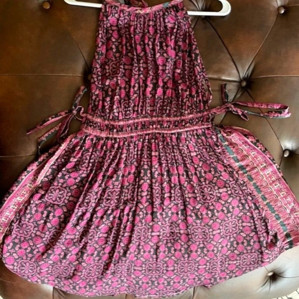 Free People Side Tie Fit & Flare Halter Mini Dress